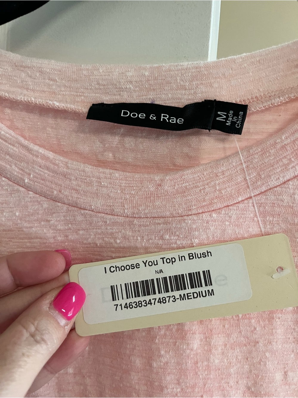 Doe & Rae Soft Pink Cap-Sleeve Tank - Picture 2 of 3